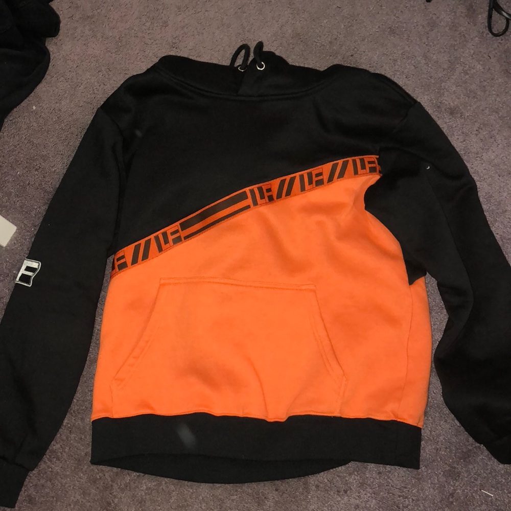 LF orange and black hoodie
